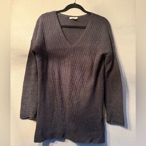 LOFT Charcoal V-Neck Sweater